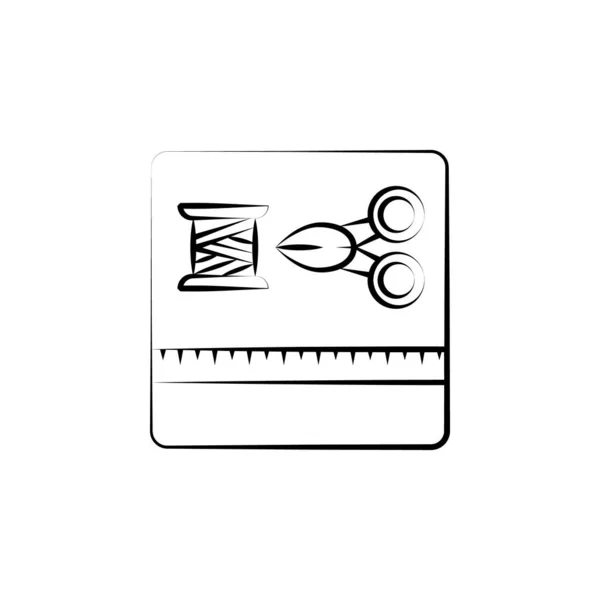 Sewing Tailor Fashion Icon Element Art Craft Icon Thin Line — Vettoriale Stock