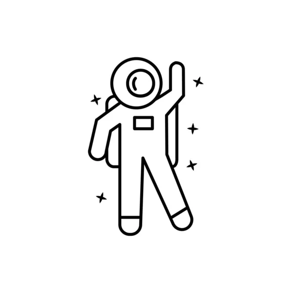 Cosmonaut Walking Star Icon Element Astronaut Icon White Background — Archivo Imágenes Vectoriales