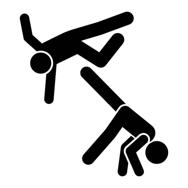 Flying Men Kick Icon Simple Pictogram Fighting Icons Website Mobile — ストックベクタ