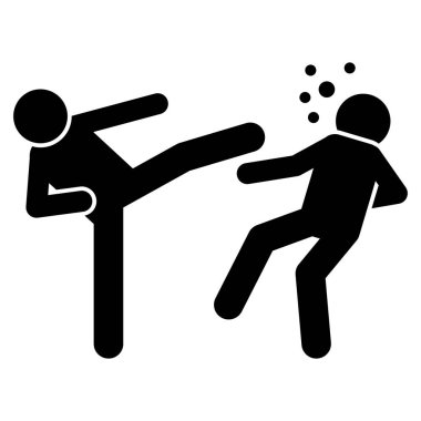 Blood kick men icon. Simple pictogram of fighting icons for ui and ux, website or mobile application on white background