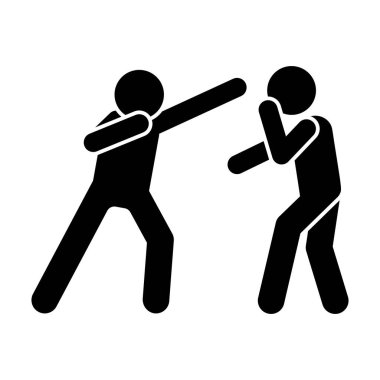 Karate men kick icon. Simple pictogram of fighting icons for ui and ux, website or mobile application on white background