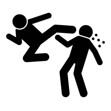 Flying men blood icon. Simple pictogram of fighting icons for ui and ux, website or mobile application on white background