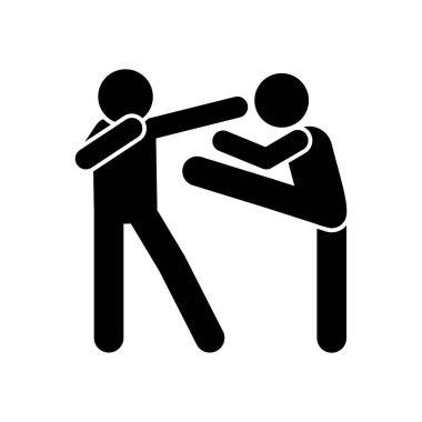 Karate men hit icon. Simple pictogram of fighting icons for ui and ux, website or mobile application on white background