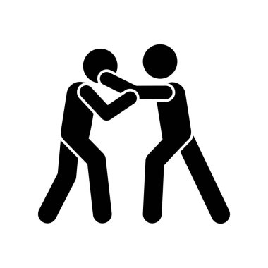 Spine hit men icon. Simple pictogram of fighting icons for ui and ux, website or mobile application on white background