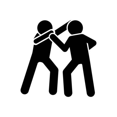 Kick karate men icon. Simple pictogram of fighting icons for ui and ux, website or mobile application on white background