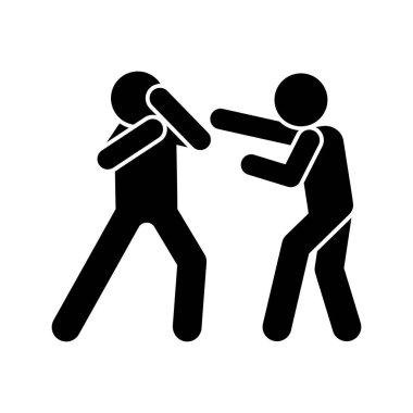 Punch men kick icon. Simple pictogram of fighting icons for ui and ux, website or mobile application on white background