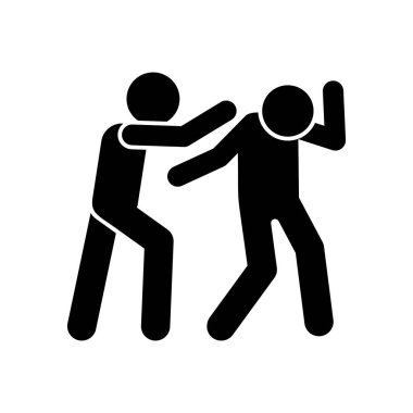 Men hit punch icon. Simple pictogram of fighting icons for ui and ux, website or mobile application on white background