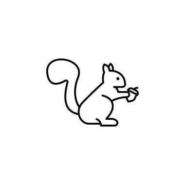 Squirrel icon. Simple line, outline vector of autumn icons for ui and ux, website or mobile application on white background