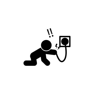 baby, electrocuted icon. Element of baby icon for mobile concept and web apps. Detailed baby, electrocuted icon can be used for web and mobile on white background