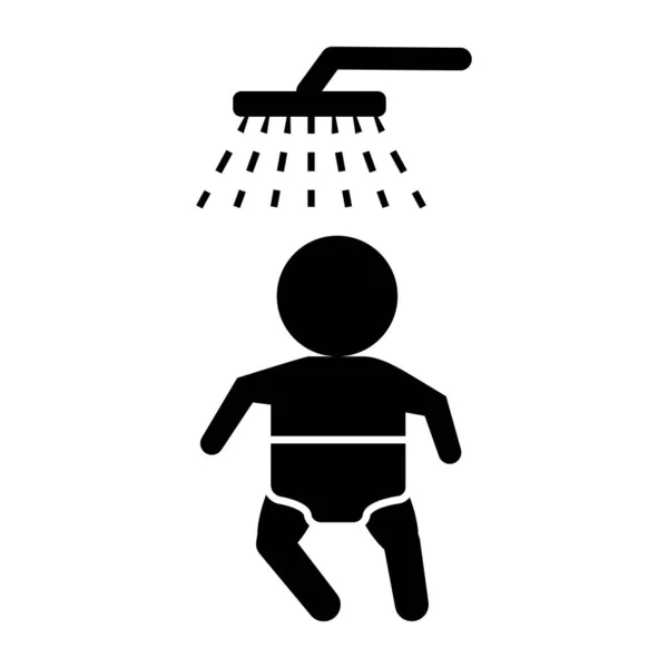 Baby Take Shower Icon Element Baby Pictogram Icon White Background — 스톡 벡터