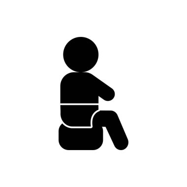 Child poops in the pot icon. Element of baby pictogram icon on white background