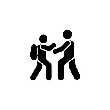 Man school go student pictogram icon on white background