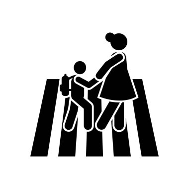 Mother student go way pictogram icon on white background