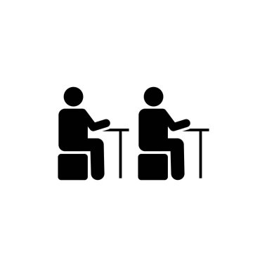 Classroom lesson listen to pictogram icon on white background