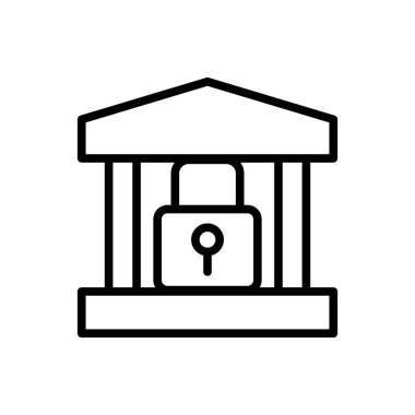 bank lock icon. Simple line, outline vector elements of bankruptcy icons for ui and ux, website or mobile application on white background