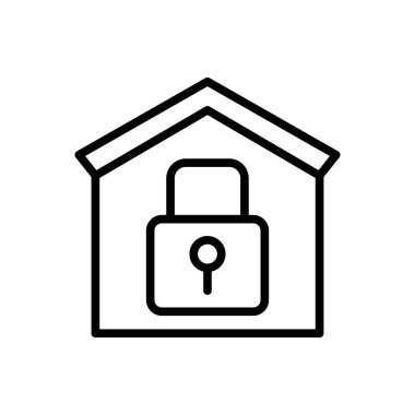 house lock icon. Simple line, outline vector elements of bankruptcy icons for ui and ux, website or mobile application on white background