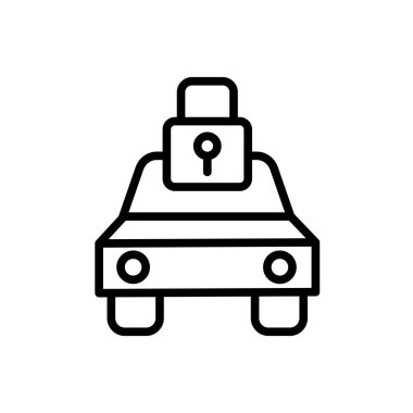 car lock icon. Simple line, outline vector elements of bankruptcy icons for ui and ux, website or mobile application on white background