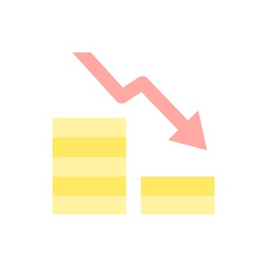 coin arrow icon. Simple color vector elements of bankruptcy icons for ui and ux, website or mobile application on white background