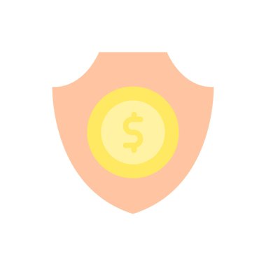 shield coin dollar icon. Simple color vector elements of bankruptcy icons for ui and ux, website or mobile application on white background