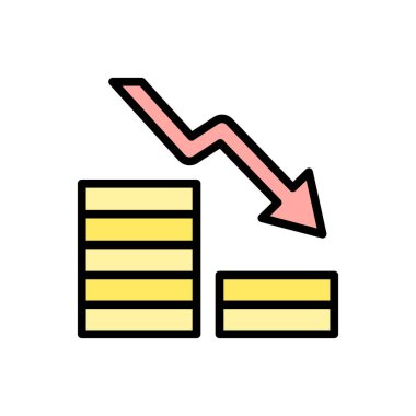 coin arrow icon. Simple color with outline vector elements of bankruptcy icons for ui and ux, website or mobile application on white background