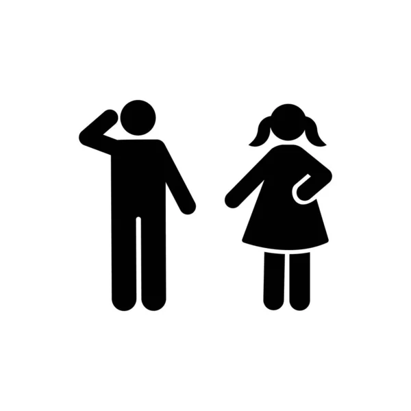 Man Woman Students Education Pictogram Icon White Background — Stockvektor