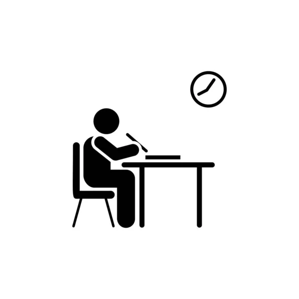 Class Student Sit School Pictogram Icon White Background — Stock vektor