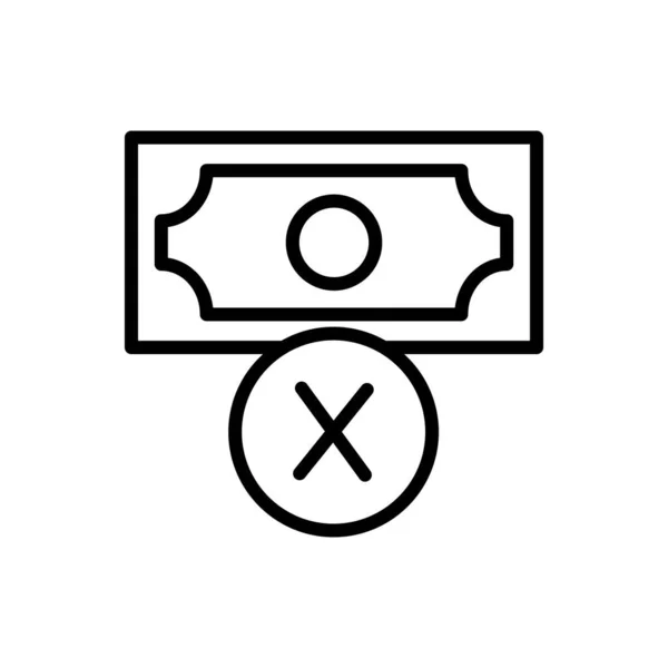 Money Prohibit Icon Simple Line Outline Vector Elements Bankruptcy Icons — Vetor de Stock