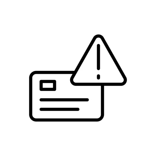 Card Danger Sign Icon Simple Line Outline Vector Elements Bankruptcy — Stockvector