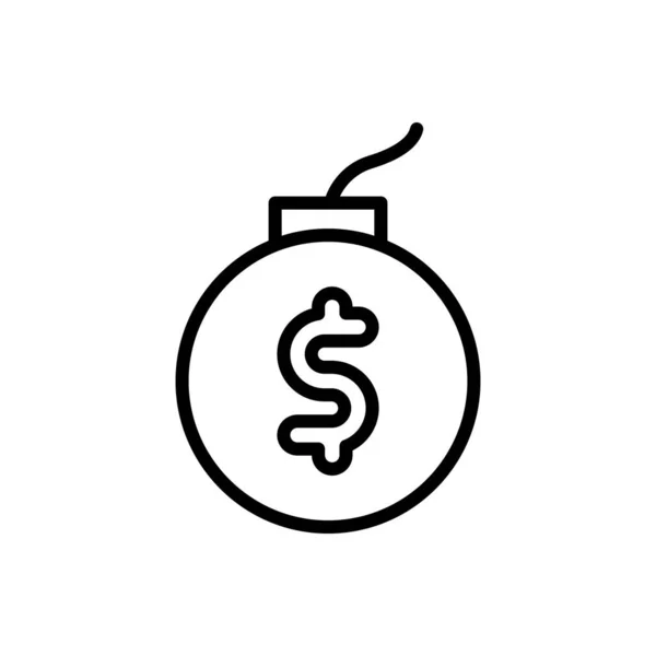 Bomb Dollar Icon Simple Line Outline Vector Elements Bankruptcy Icons — Vettoriale Stock
