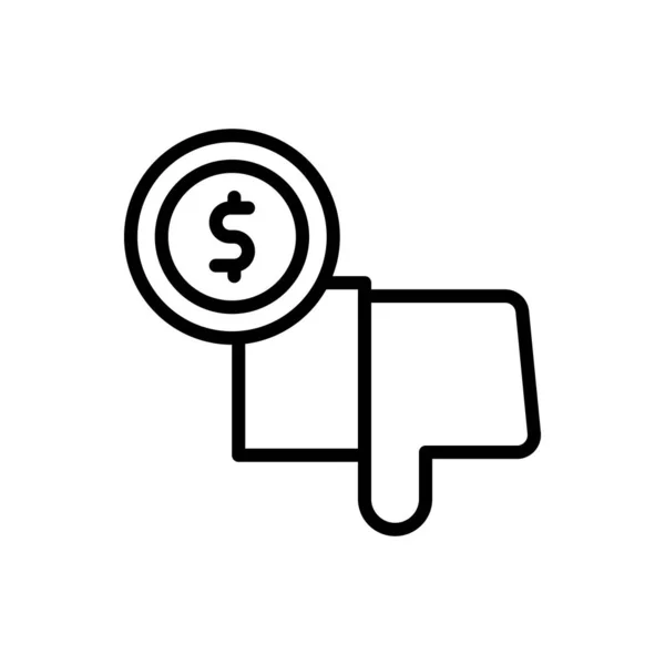 Hand Coin Dislike Dollar Icon Simple Line Outline Vector Elements — Stockvector