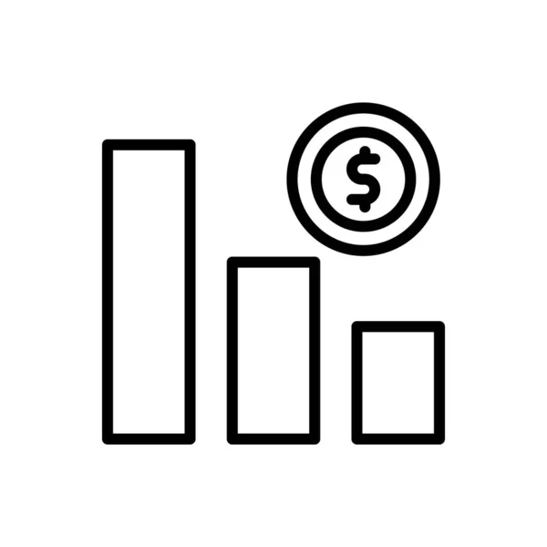 Chart Coin Dollar Icon Simple Line Outline Vector Elements Bankruptcy — Stockový vektor