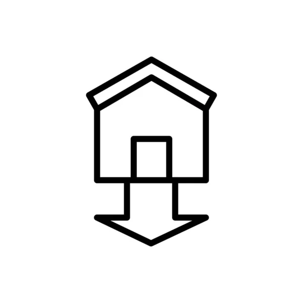 House Arrow Icon Simple Line Outline Vector Elements Bankruptcy Icons — Vetor de Stock