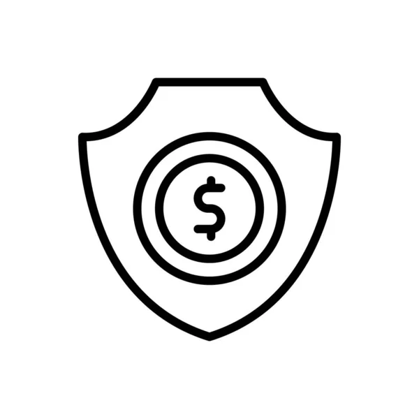 Значок Щитової Монети Проста Лінія Контурні Векторні Елементи Піктограм Банкрутства — стоковий вектор