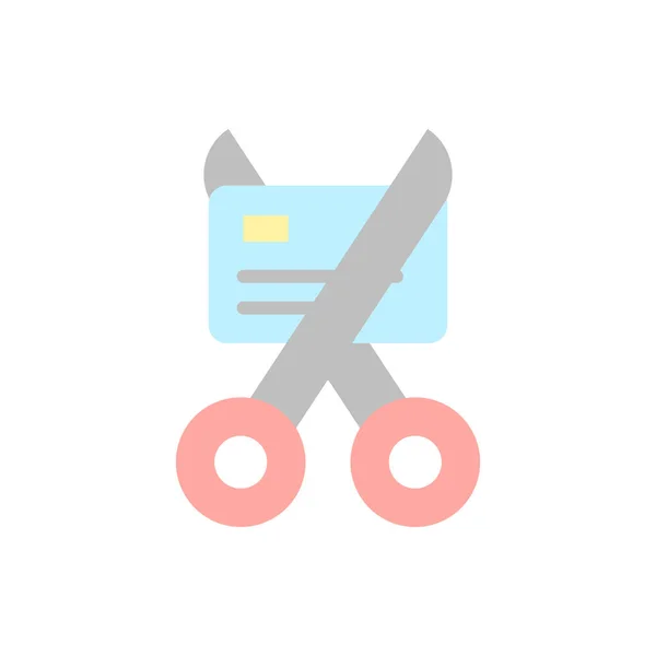 Scissors Card Icon Simple Color Vector Elements Bankruptcy Icons Website — Image vectorielle