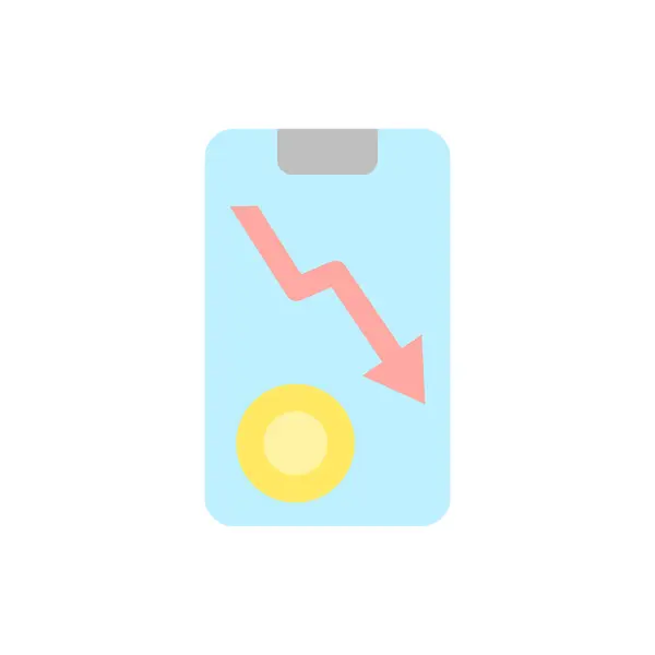 Smartphone Arrow Coin Icon Simple Color Vector Elements Bankruptcy Icons — Image vectorielle