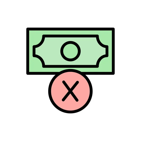 Money Prohibit Icon Simple Color Outline Vector Elements Bankruptcy Icons — Stock vektor