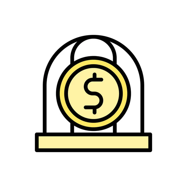 Coin Dollar Cell Icon Simple Color Outline Vector Elements Bankruptcy — Image vectorielle