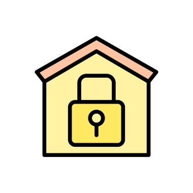 house lock icon. Simple color with outline vector elements of bankruptcy icons for ui and ux, website or mobile application on white background