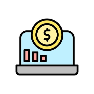 notebook coin dollar icon. Simple color with outline vector elements of bankruptcy icons for ui and ux, website or mobile application on white background