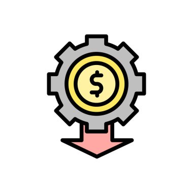 gear arrow dollar icon. Simple color with outline vector elements of bankruptcy icons for ui and ux, website or mobile application on white background