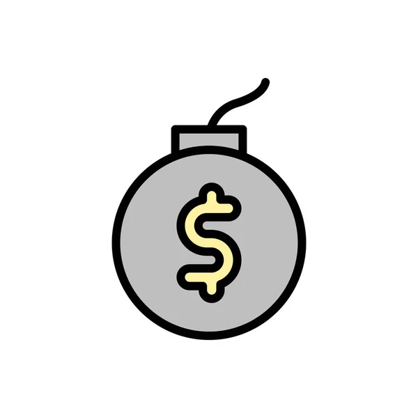 Bomb Dollar Icon Simple Color Outline Vector Elements Bankruptcy Icons — Stockvector