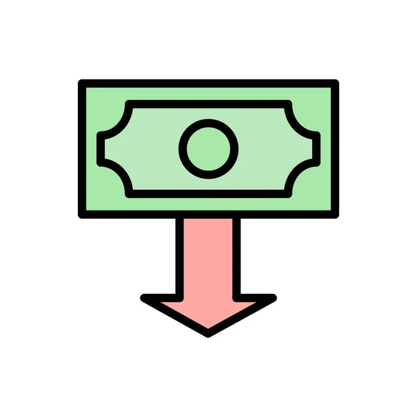 Dollar Arrow Icon Simple Color Outline Vector Elements Bankruptcy Icons — Image vectorielle