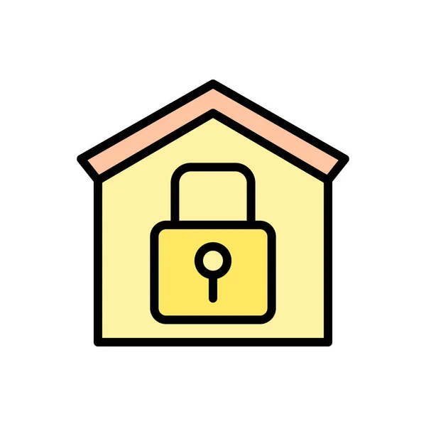 House Lock Icon Simple Color Outline Vector Elements Bankruptcy Icons — Stock Vector