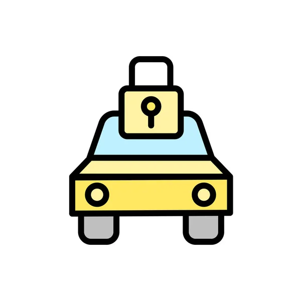 Car Lock Icon Simple Color Outline Vector Elements Bankruptcy Icons — Stok Vektör