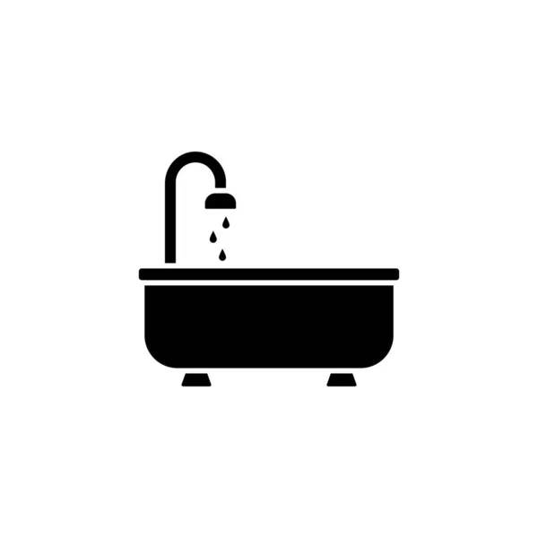 Bathtub Shower Icon Simple Bathroom Icons Website Mobile Application White — Stockvektor