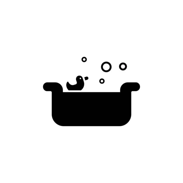 Ванна Душ Качка Іграшкова Ікона Прості Піктограми Ванної Кімнати Веб — стоковий вектор