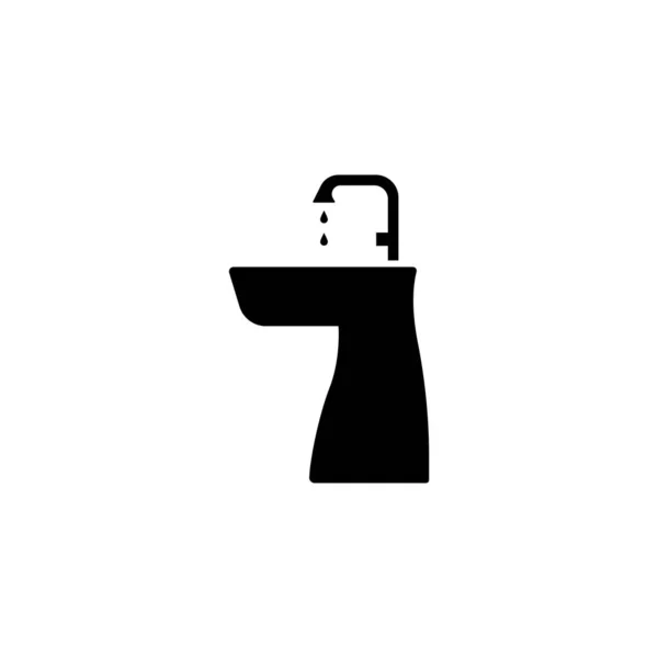 Кран Капля Иконка Раковины Простые Туалетные Принадлежности Сайт Мобильное Приложение — стоковый вектор