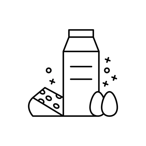 Milk Egg Cheese Icon Element Barbecue Party Icon White Background — Image vectorielle