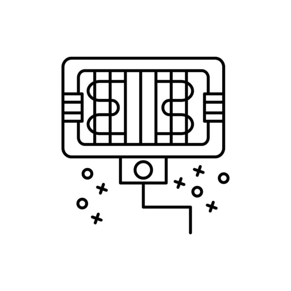 Electric Grill Bbq Food Icon Element Barbecue Party Icon White — Archivo Imágenes Vectoriales