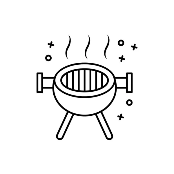 Barbecue Grill Cooking Cuisine Icon Element Barbecue Party Icon White — Vetor de Stock